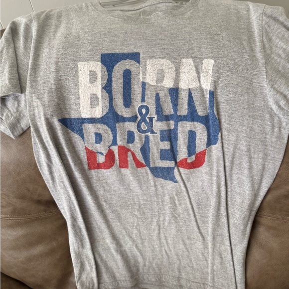 Gray Graphic T-Shirt with Texas Print - Picture 1 of 3
